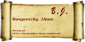 Benyovszky János névjegykártya